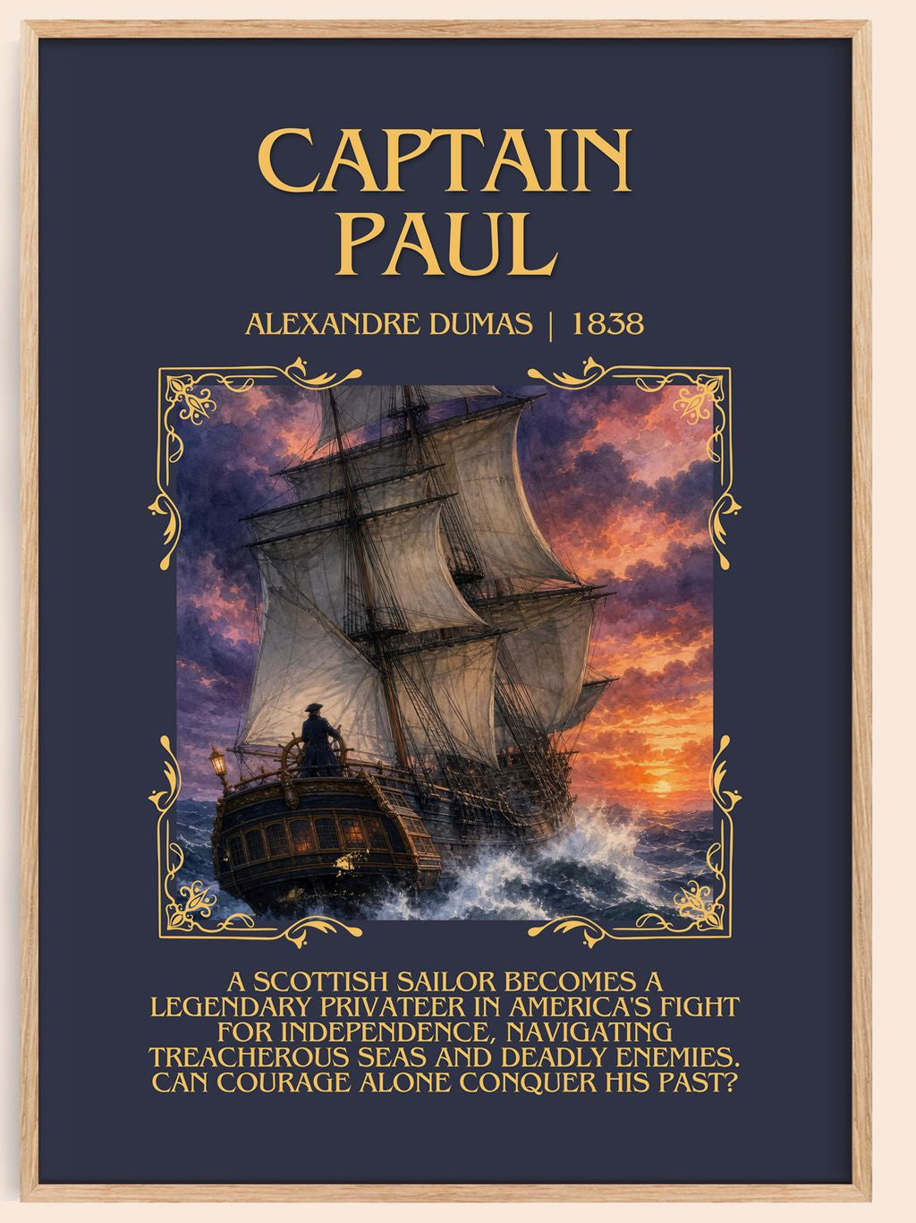 Captain Paul Minimalist Book Poster by Alexandre Dumas – book poster