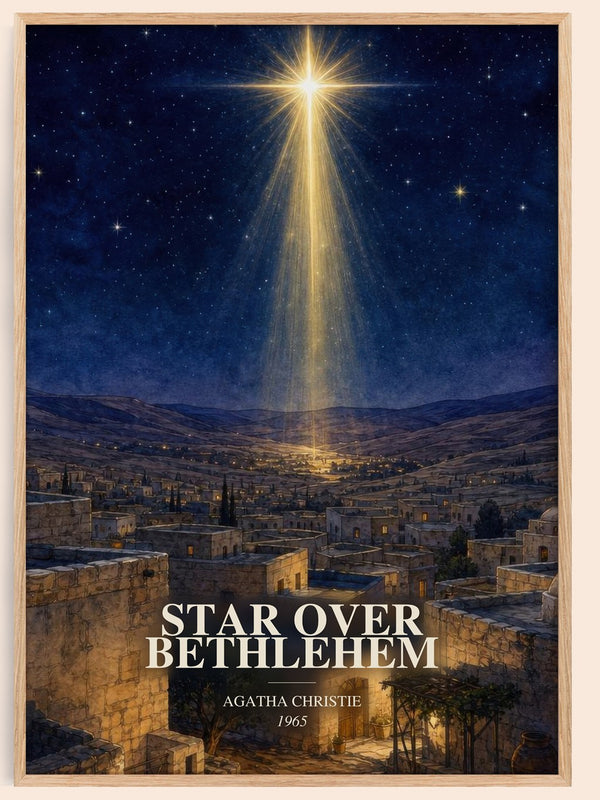 Star Over Bethlehem watercolour book poster by Agatha Christie – framed literary art print
