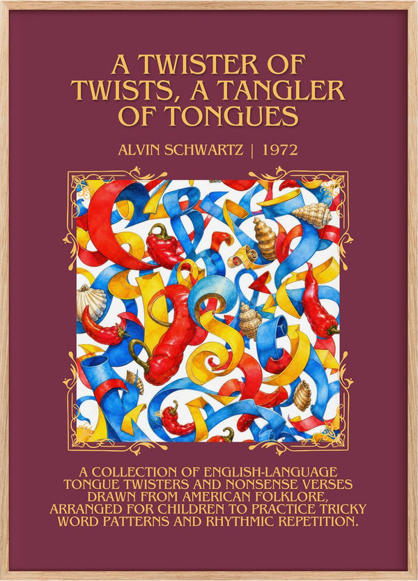 Twister Of Twists, A Tangler Of Tongues Minimalist Book Poster by Alvin Schwartz