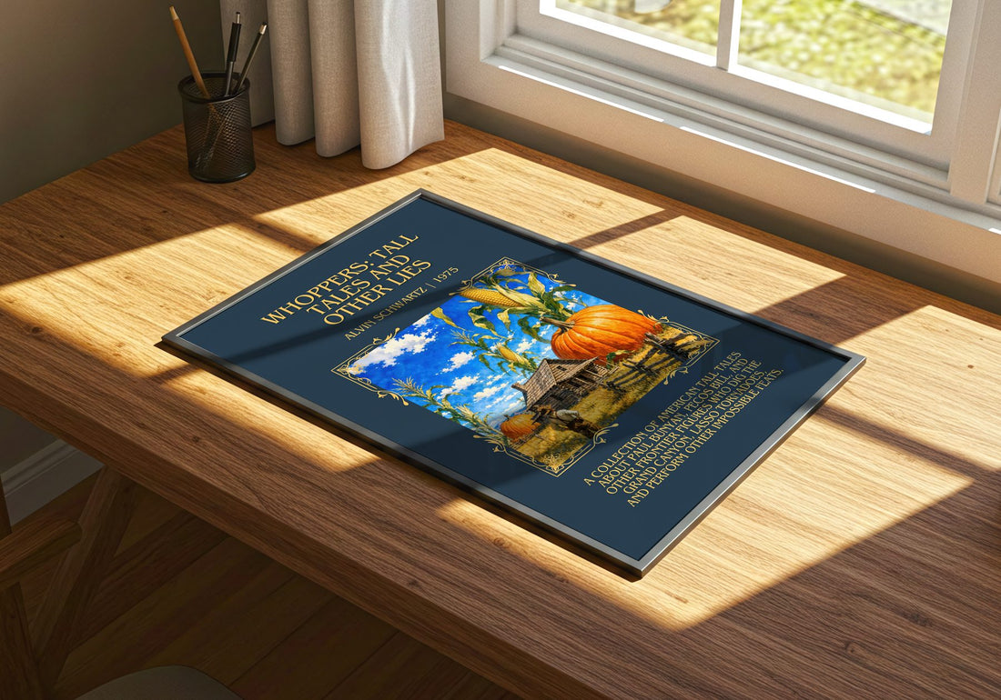Whoppers: Tall Tales And Other Lies Minimalist Book Poster – print on a sunlit desk