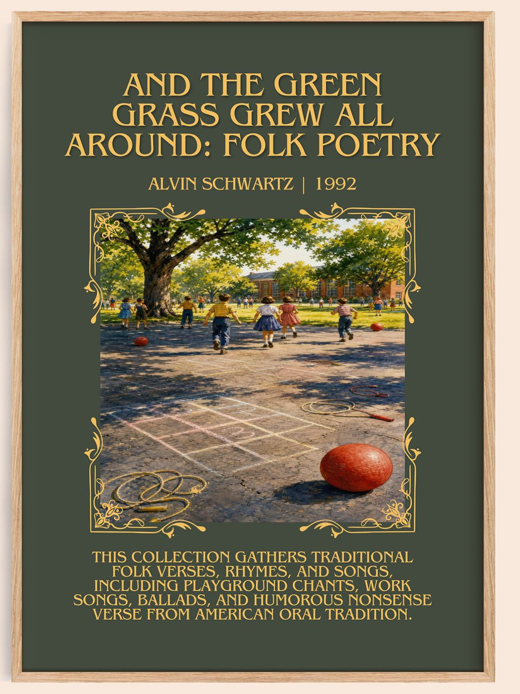 And The Green Grass Grew All Around: Folk Poetry Minimalist Book – book poster