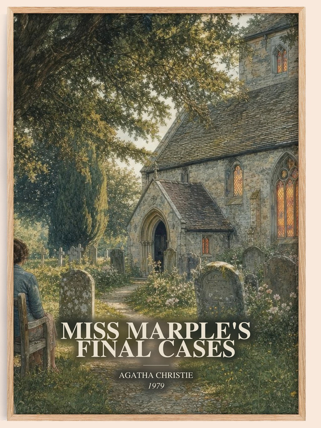 Miss Marple'S Final Cases watercolour book poster by Agatha Christie – framed literary art print
