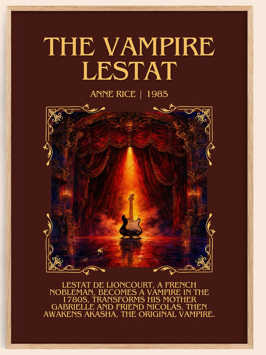 The Vampire Lestat Minimalist Book Poster by Anne Rice – book poster