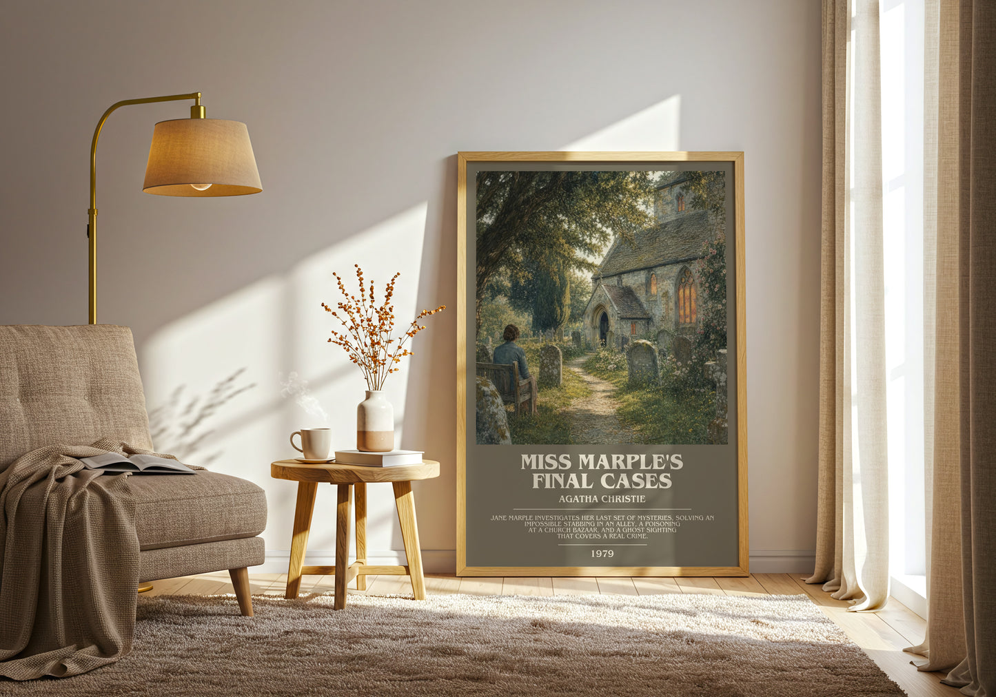 Miss Marple'S Final Cases bookish print on bookshelf – Agatha Christie fan gift