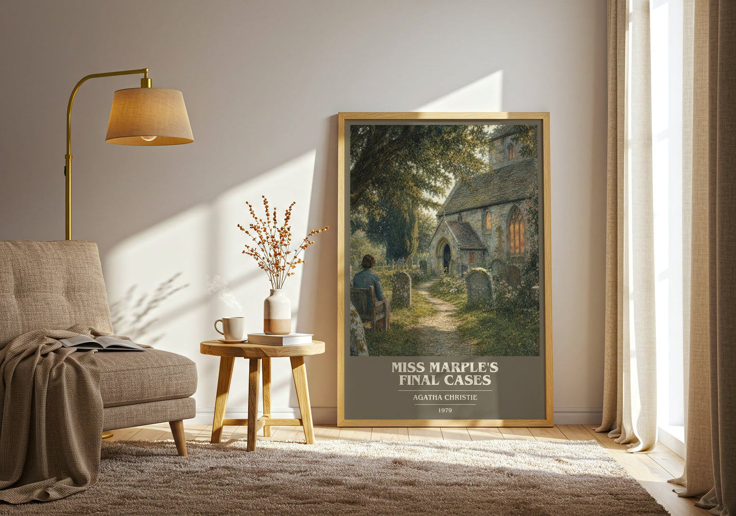 Miss Marple'S Final Cases book cover print on bookshelf – Agatha Christie fan gift