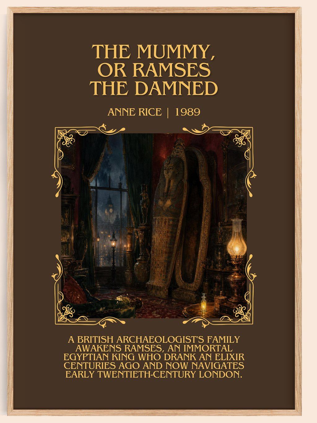 The Mummy, Or Ramses The Damned Minimalist Book Poster by Anne Rice – book poster