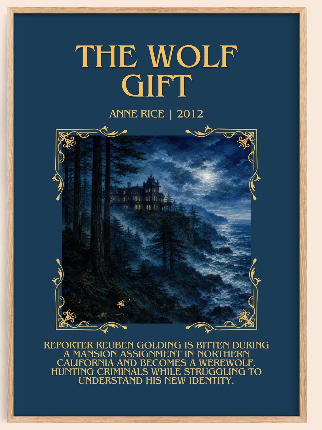 The Wolf Gift Minimalist Book Poster by Anne Rice – book poster
