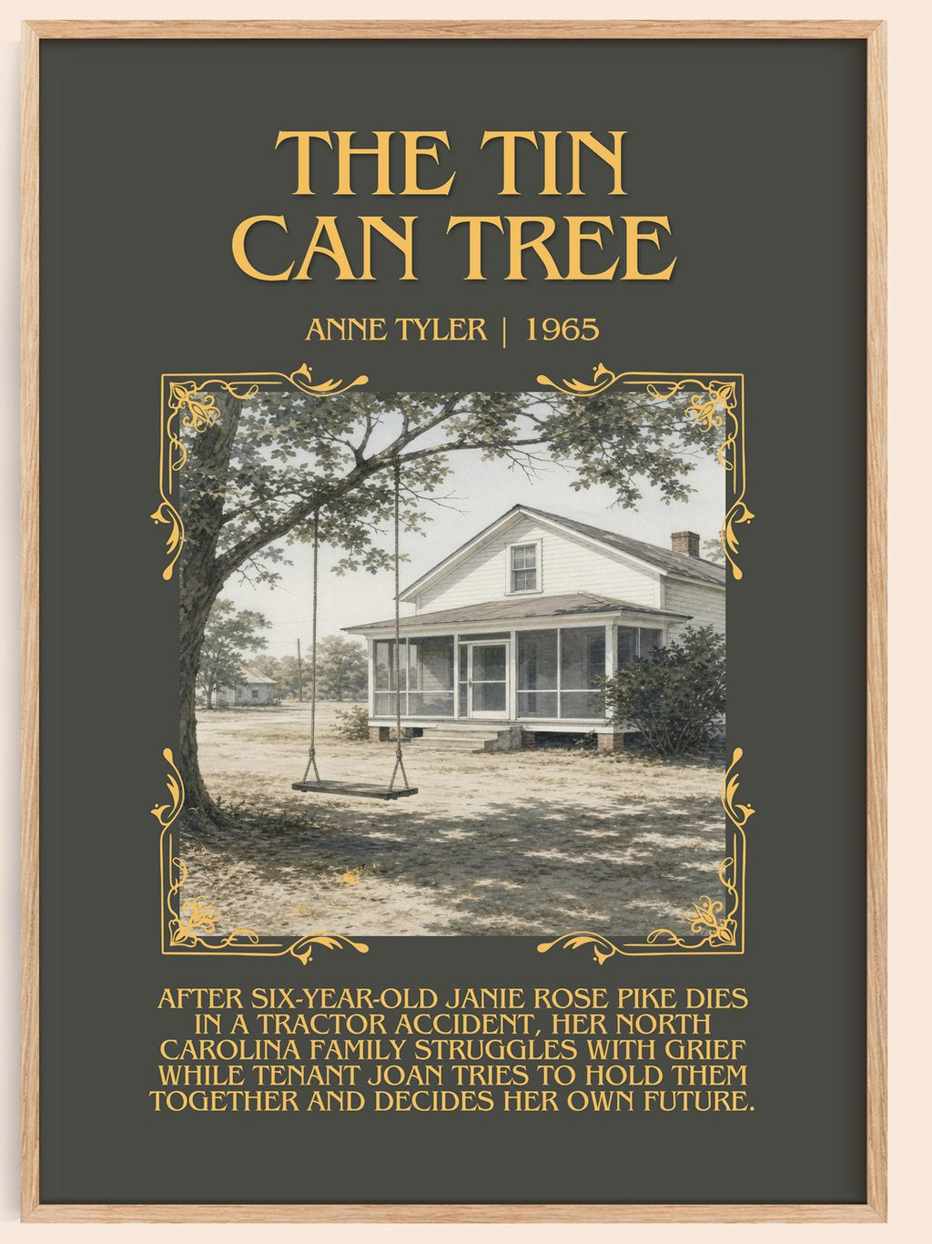 The Tin Can Tree Minimalist Book Poster by Anne Tyler – book poster
