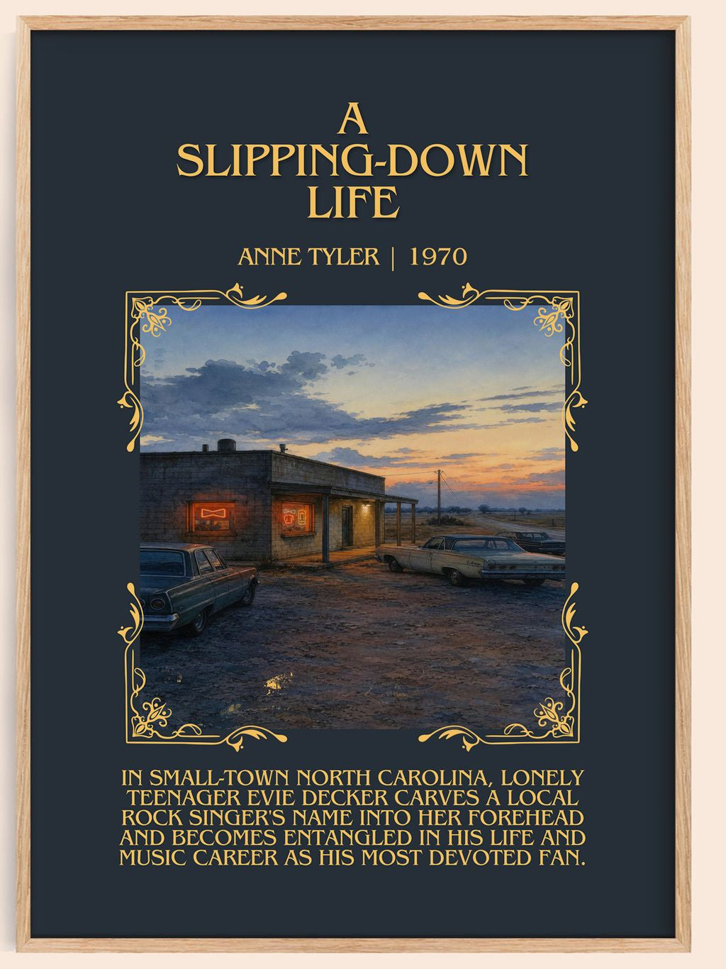 A Slipping-Down Life Minimalist Book Poster by Anne Tyler – book poster