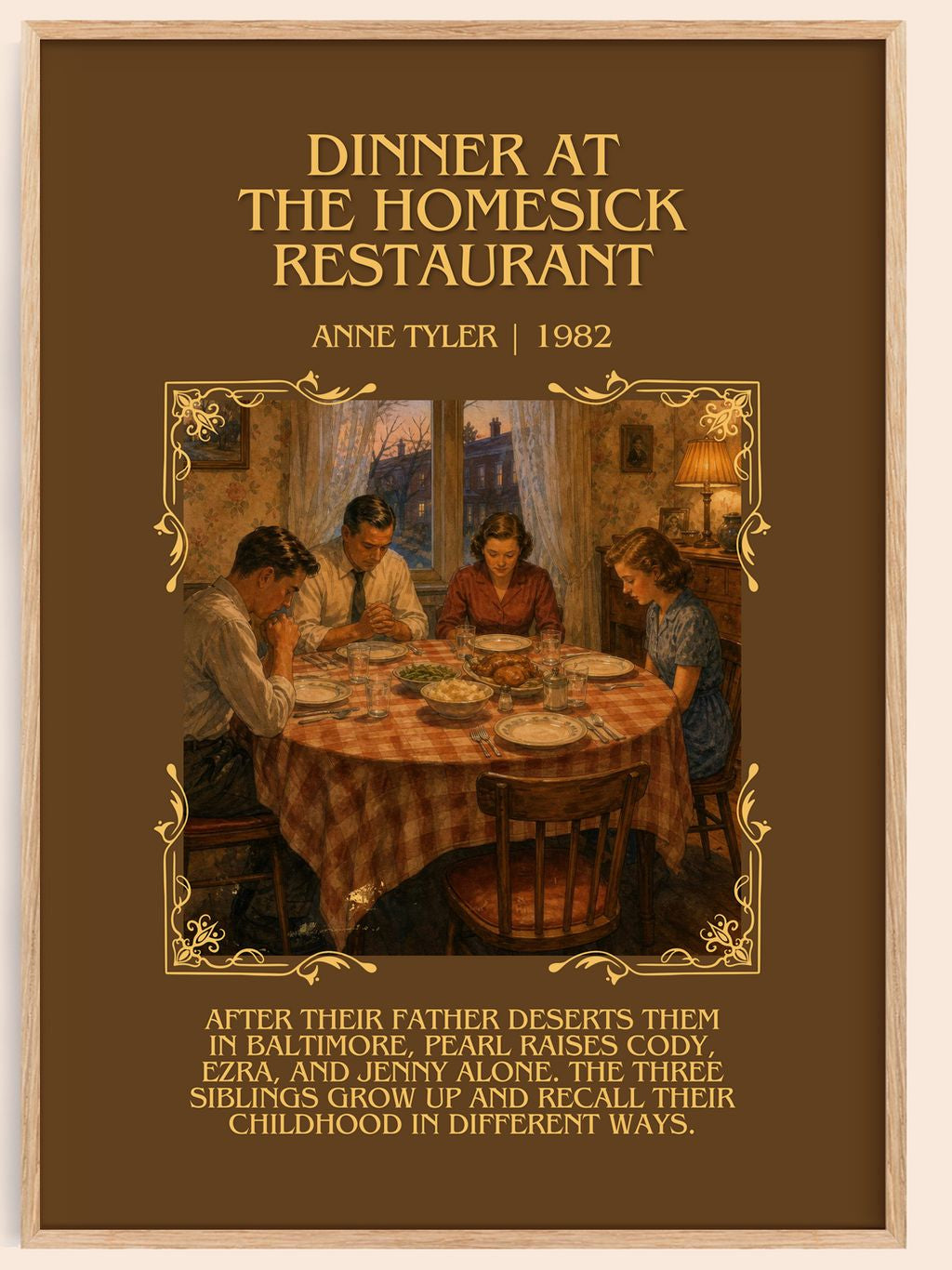 Dinner At The Homesick Restaurant Minimalist Book Poster by Anne Tyler – book poster
