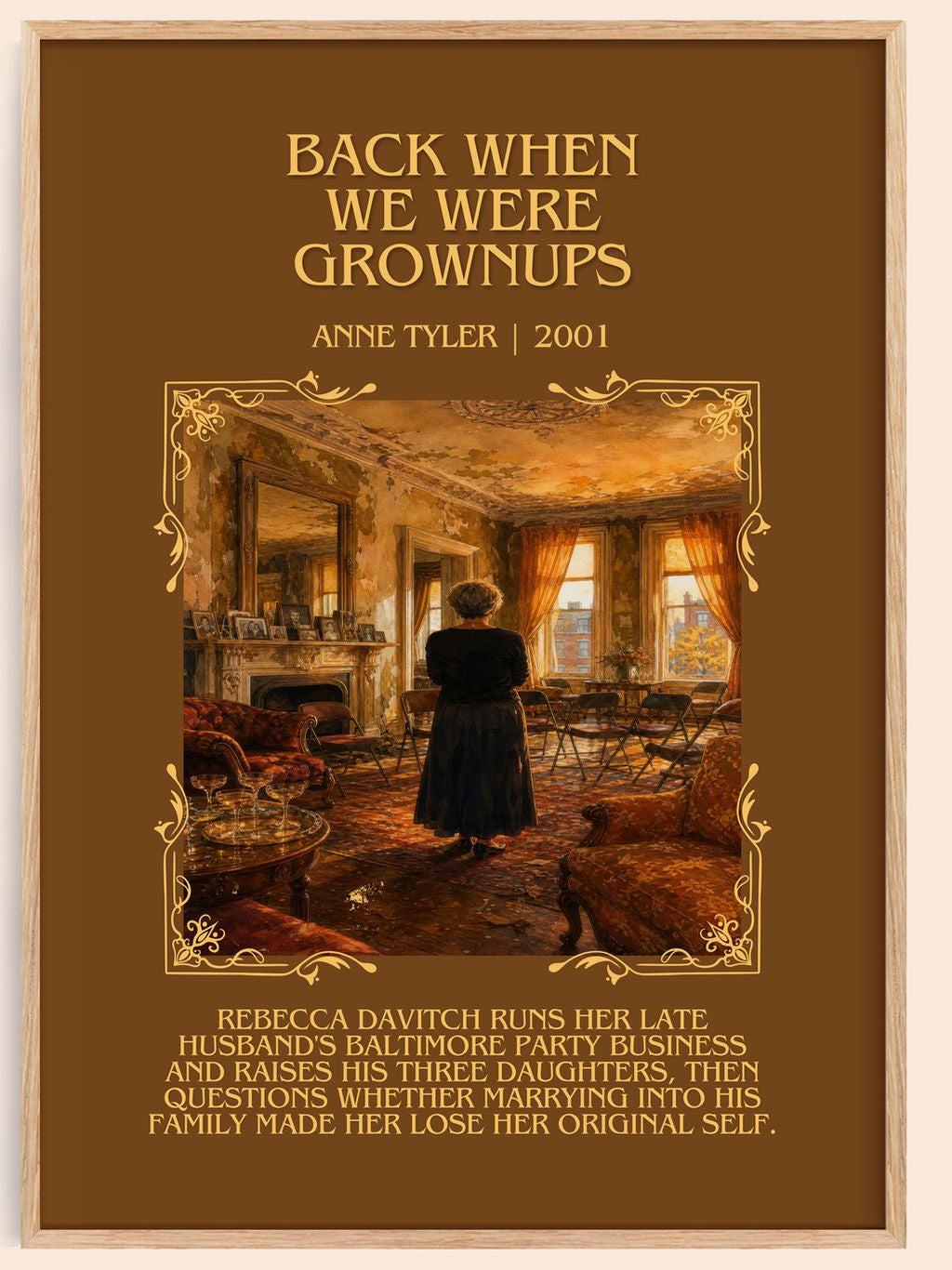 Back When We Were Grownups Minimalist Book Poster by Anne Tyler – book poster