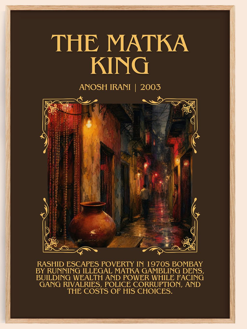 The Matka King Minimalist Book Poster by Anosh Irani – book poster
