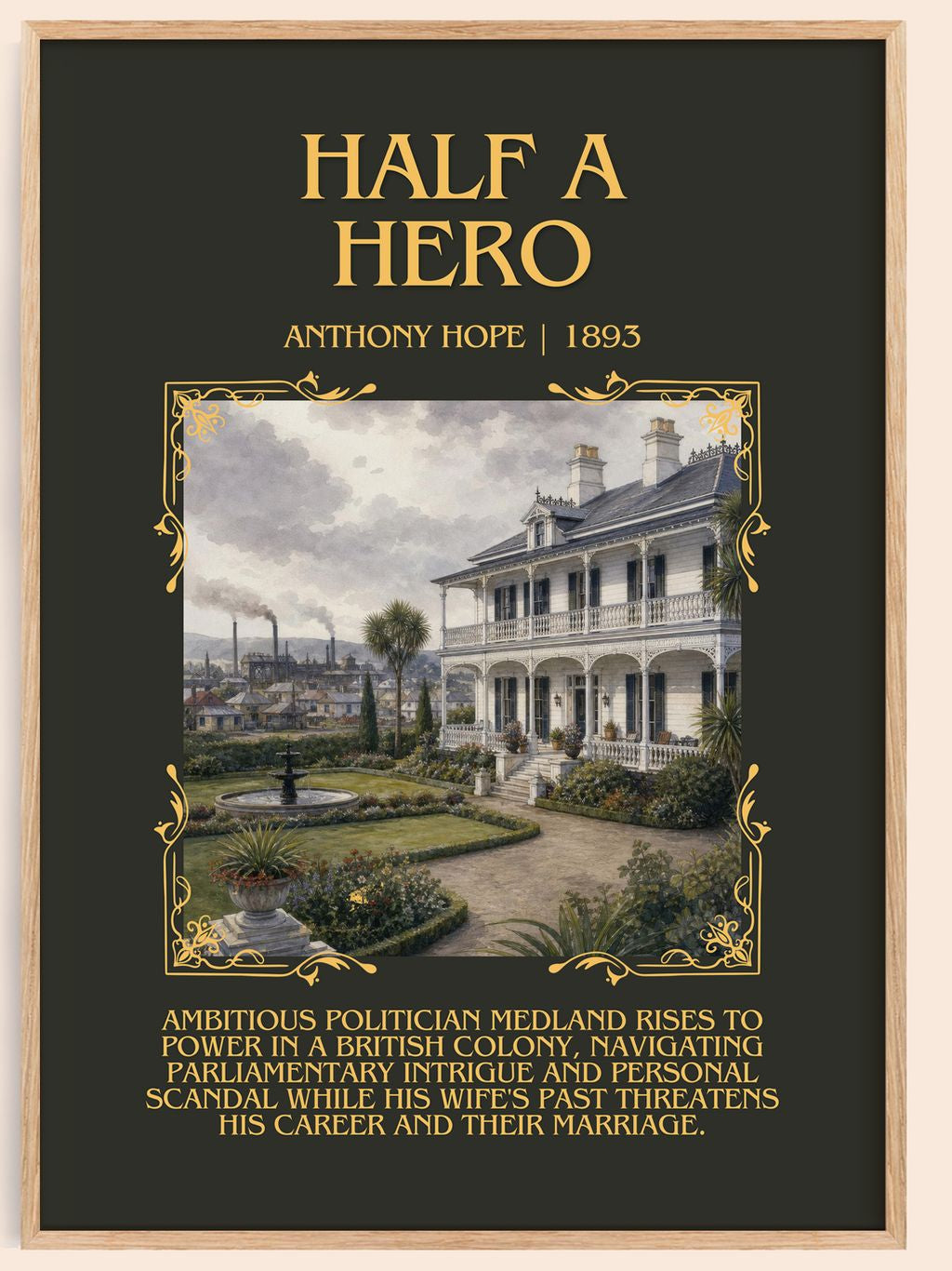 Half A Hero Minimalist Book Poster by Anthony Hope – book poster