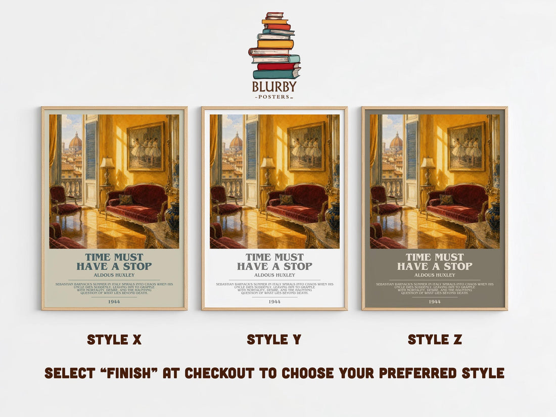 Time Must Have A Stop Bookish Wall Art by Aldous Huxley (mockup)