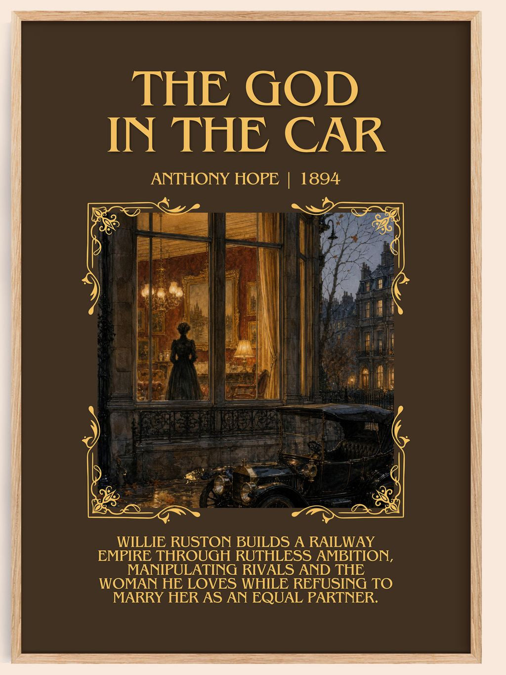 The God In The Car Minimalist Book Poster by Anthony Hope – book poster