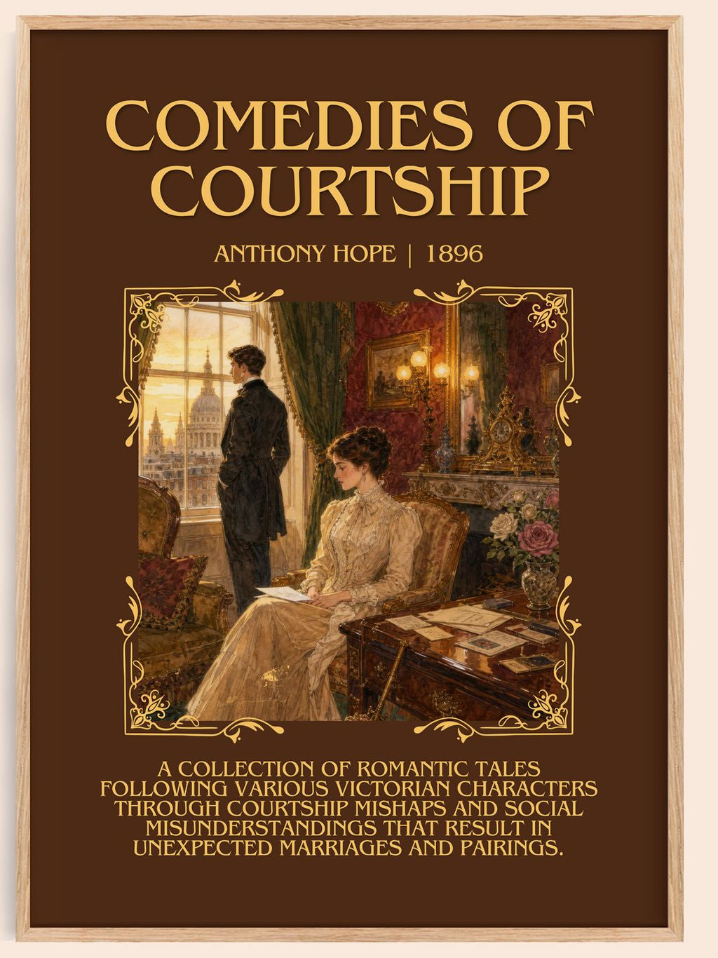 Comedies Of Courtship Minimalist Book Poster by Anthony Hope – book poster