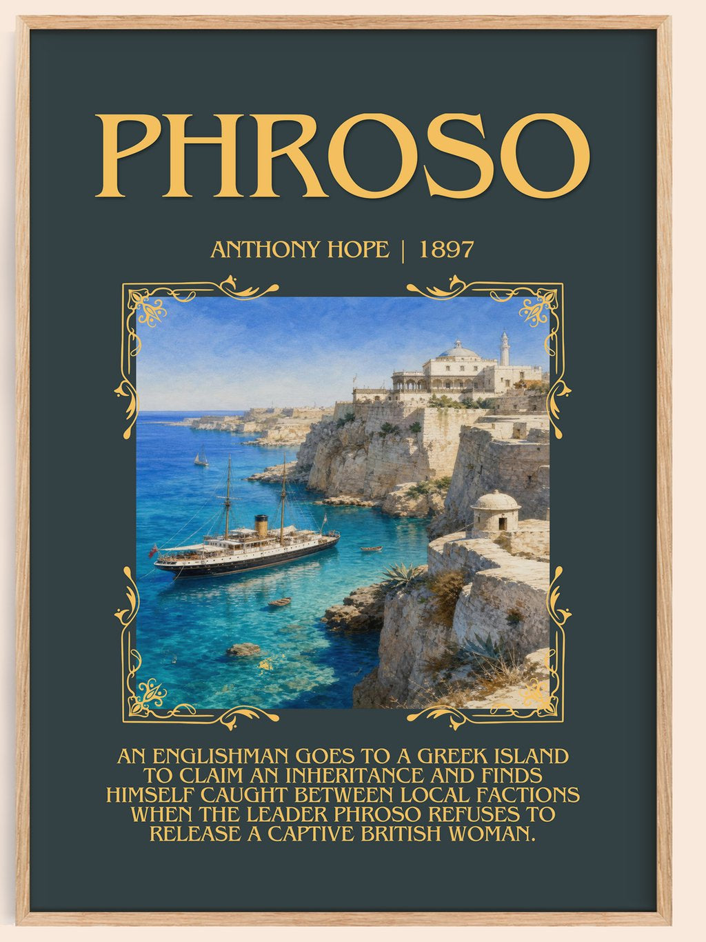 Phroso Minimalist Book Poster by Anthony Hope – book poster