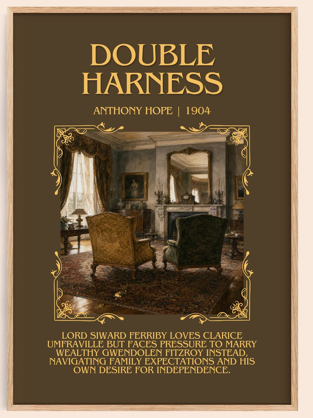 Double Harness Minimalist Book Poster by Anthony Hope – book poster