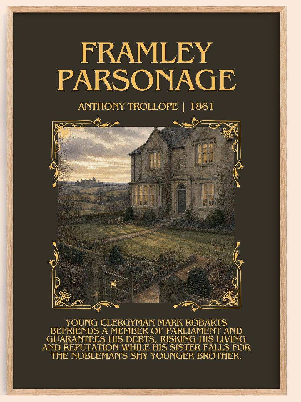 Framley Parsonage Minimalist Book Poster by Anthony Trollope – book poster