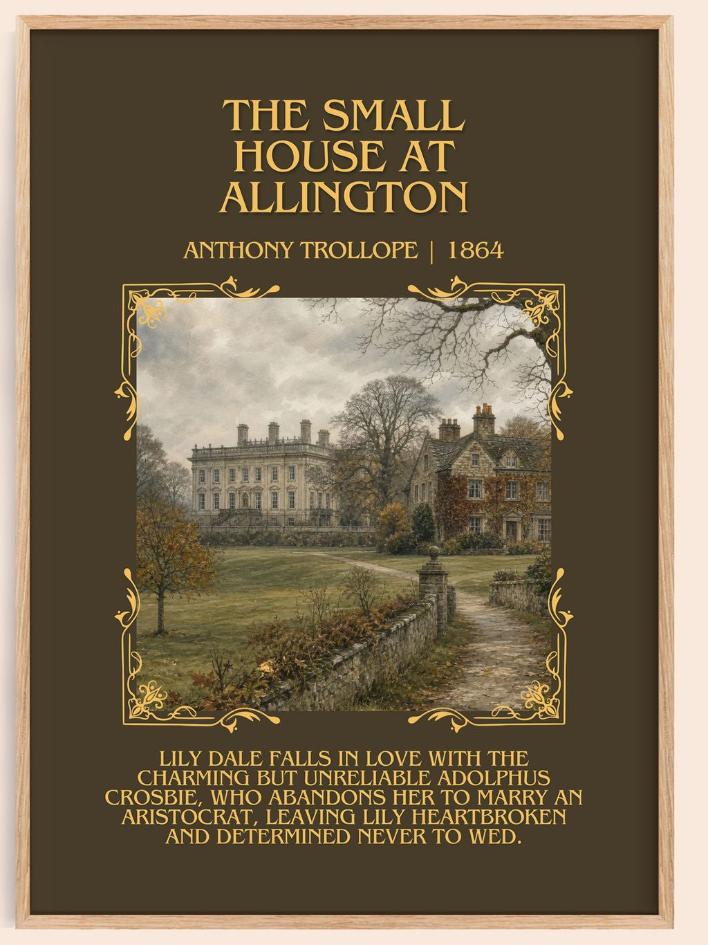 Small House At Allington Minimalist Book Poster by Anthony Trollope – book poster
