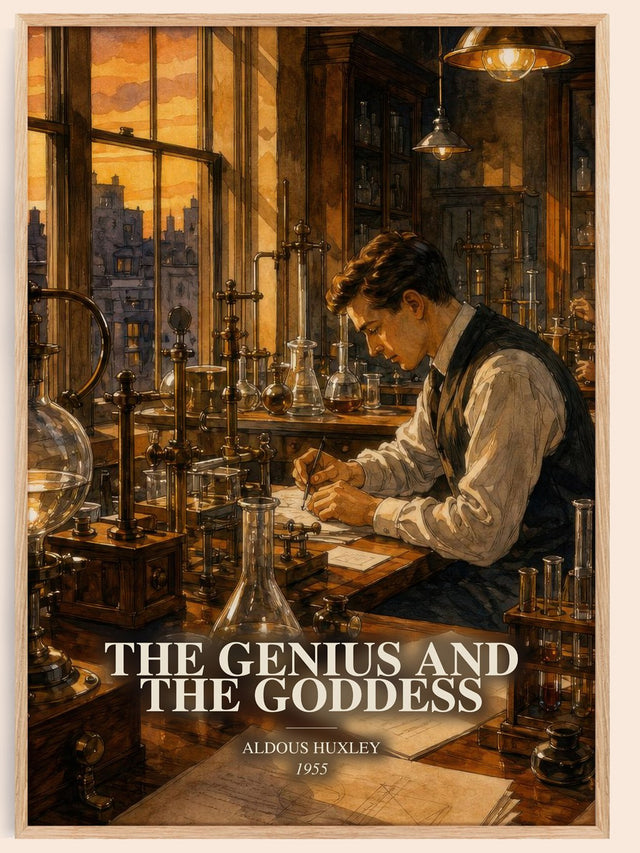 Genius And The Goddess Book Watercolour Illustration by Aldous Huxley