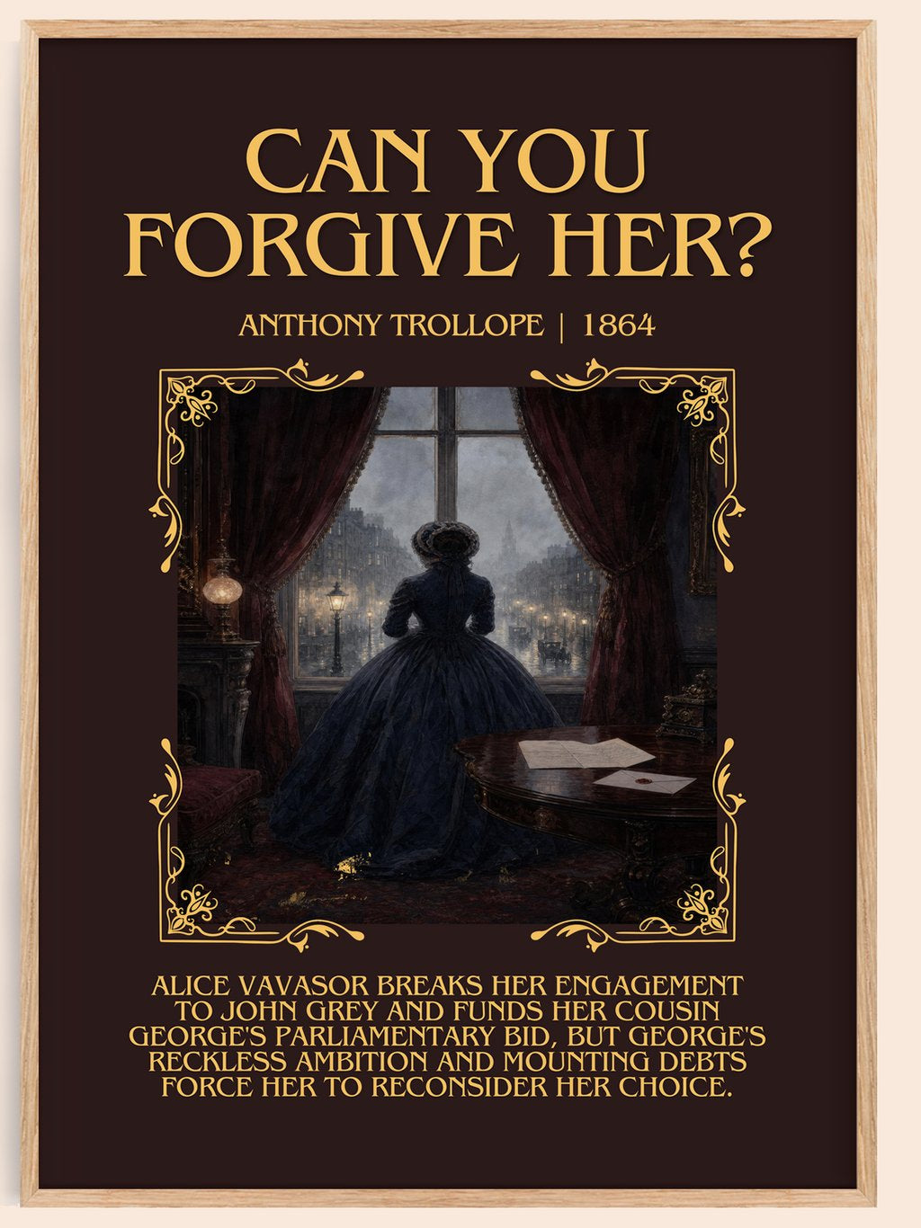 Can You Forgive Her? Minimalist Book Poster by Anthony Trollope – book poster