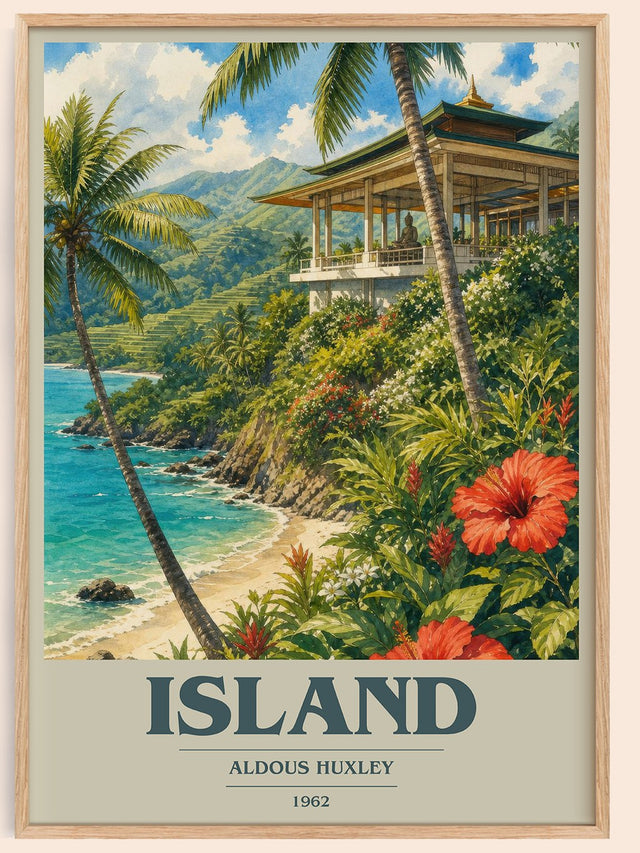 Island Book Cover Poster by Aldous Huxley