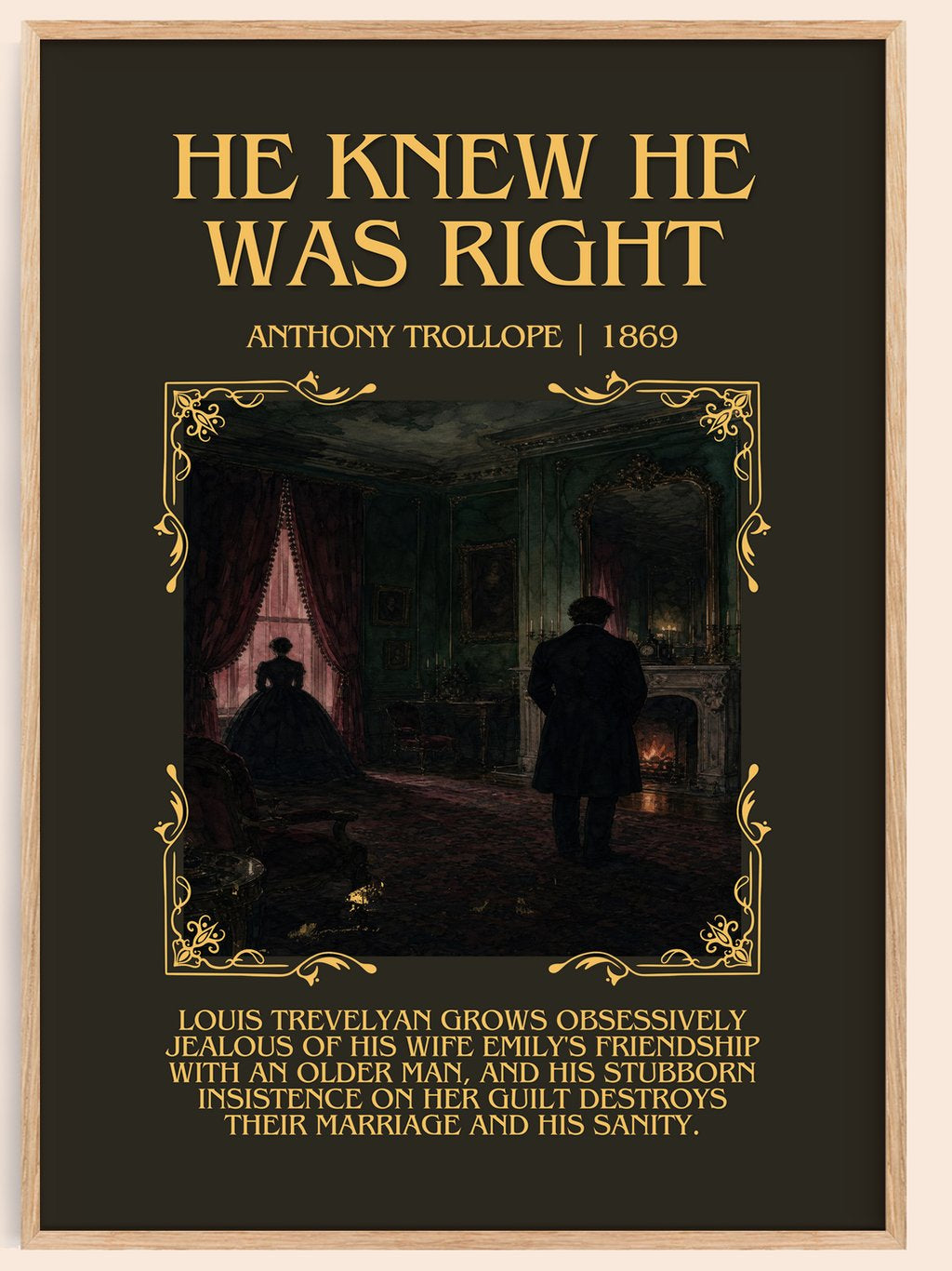 He Knew He Was Right Minimalist Book Poster by Anthony Trollope – book poster