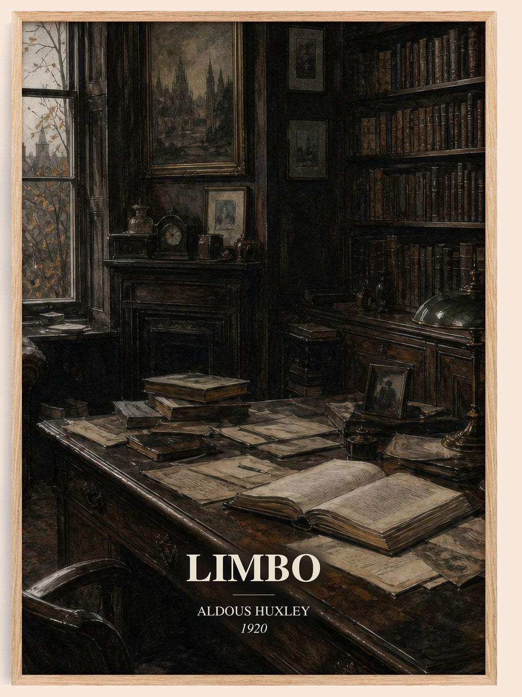 Limbo watercolour book poster by Aldous Huxley – framed literary art print