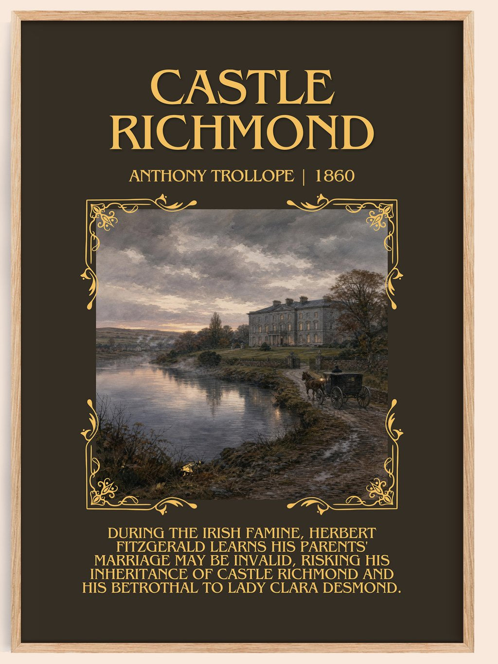Castle Richmond Minimalist Book Poster by Anthony Trollope – book poster