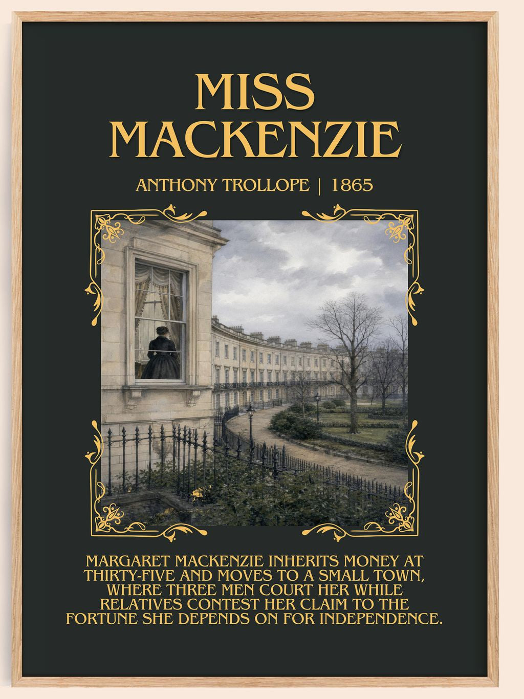 Miss Mackenzie Minimalist Book Poster by Anthony Trollope – book poster
