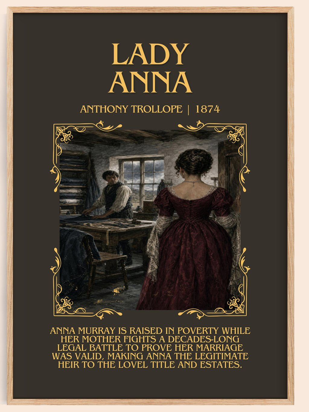 Lady Anna Minimalist Book Poster by Anthony Trollope – book poster
