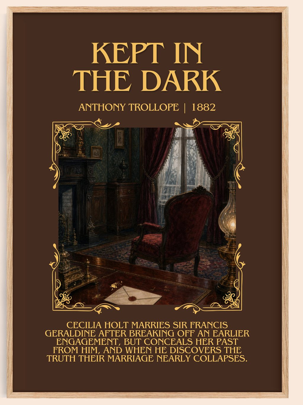 Kept In The Dark Minimalist Book Poster by Anthony Trollope – book poster
