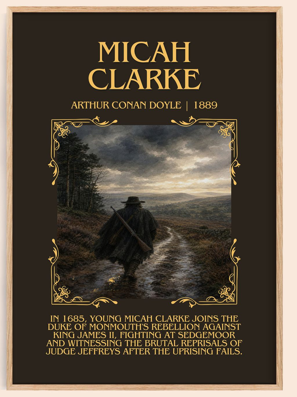 Micah Clarke Minimalist Book Poster by Arthur Conan Doyle – book poster