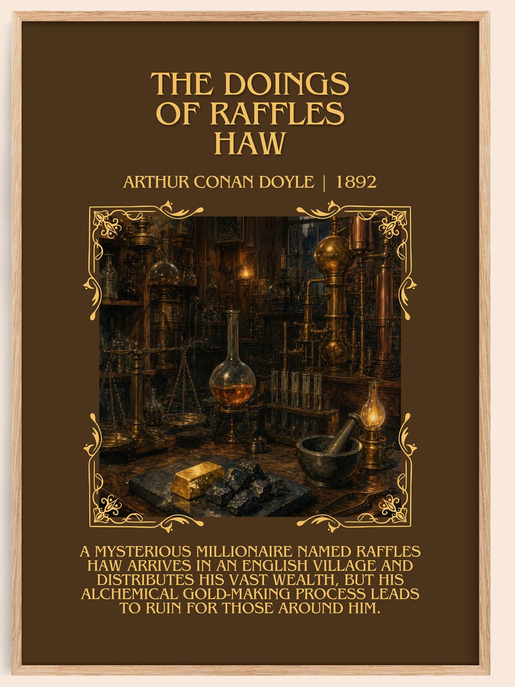 The Doings Of Raffles Haw Minimalist Book Poster by Arthur Conan Doyle – book poster