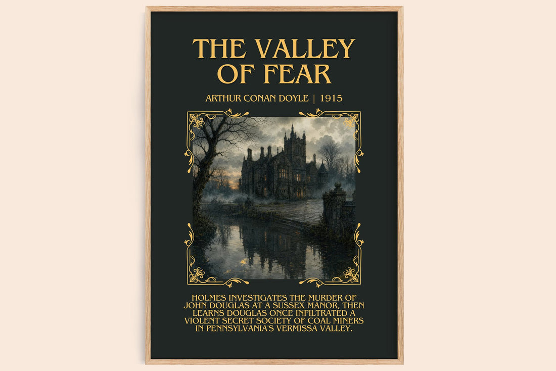 The Valley Of Fear minimalist book poster by Arthur Conan Doyle – framed literary art print
