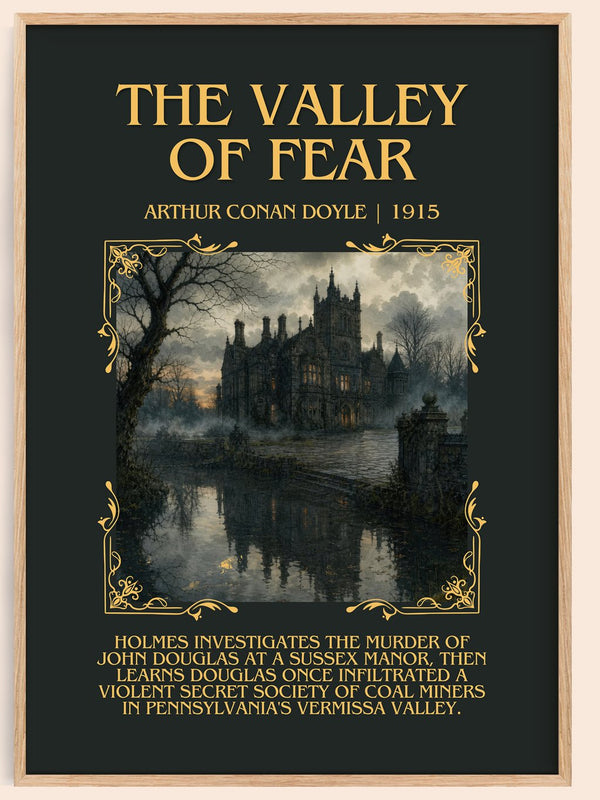 The Valley Of Fear minimalist book poster by Arthur Conan Doyle – framed literary art print