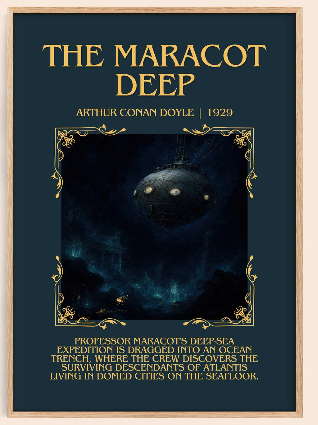 The Maracot Deep Minimalist Book Poster by Arthur Conan Doyle – book poster