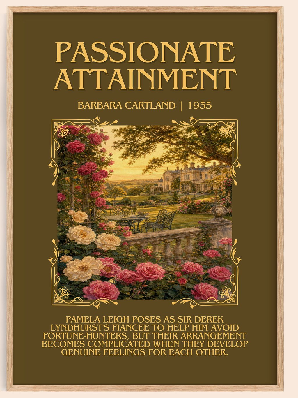 Passionate Attainment Minimalist Book Poster by Barbara Cartland – book poster