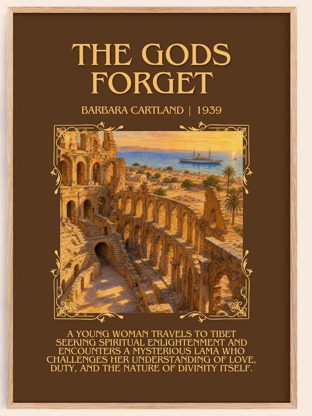 The Gods Forget Minimalist Book Poster by Barbara Cartland – book poster