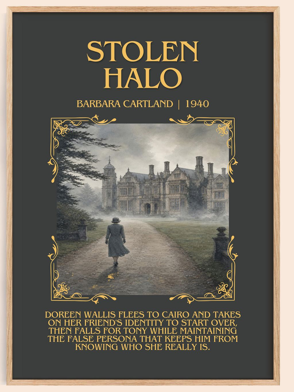Stolen Halo Minimalist Book Poster by Barbara Cartland – book poster