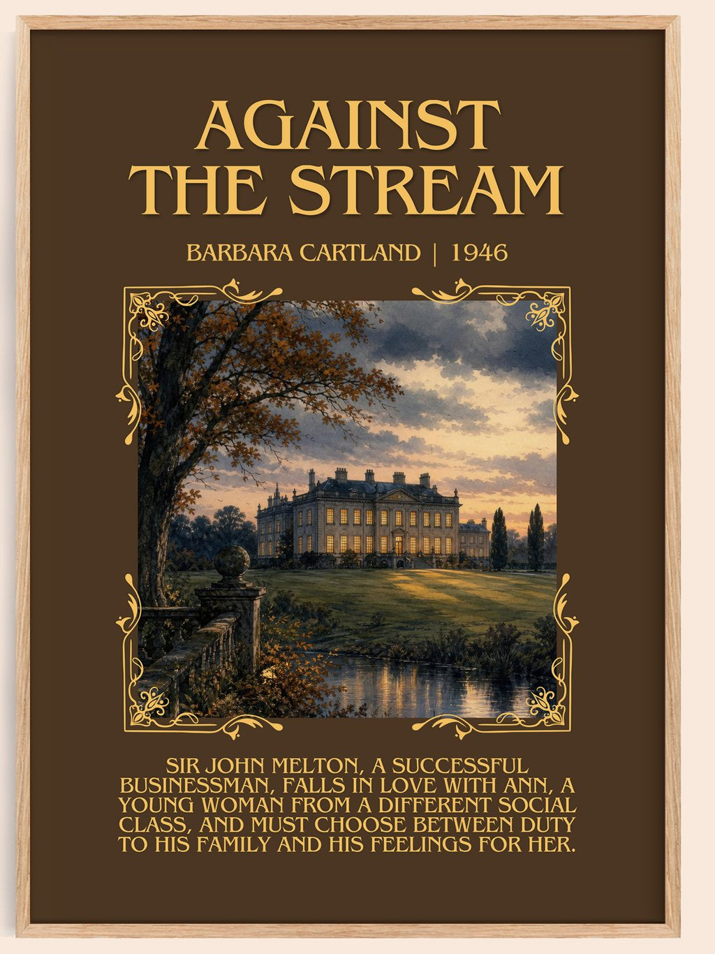 Against The Stream Minimalist Book Poster by Barbara Cartland – book poster