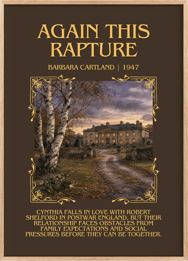 Again This Rapture Minimalist Book Poster by Barbara Cartland
