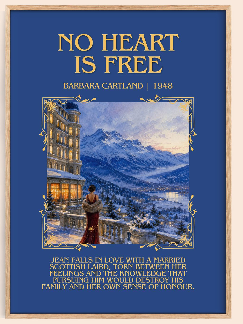 No Heart Is Free Minimalist Book Poster by Barbara Cartland – book poster