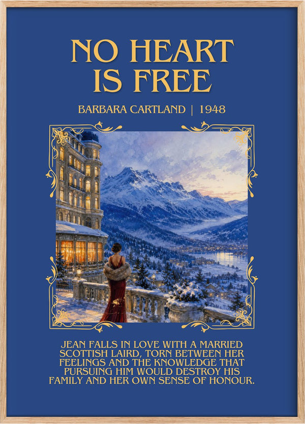 No Heart Is Free Minimalist Book Poster by Barbara Cartland