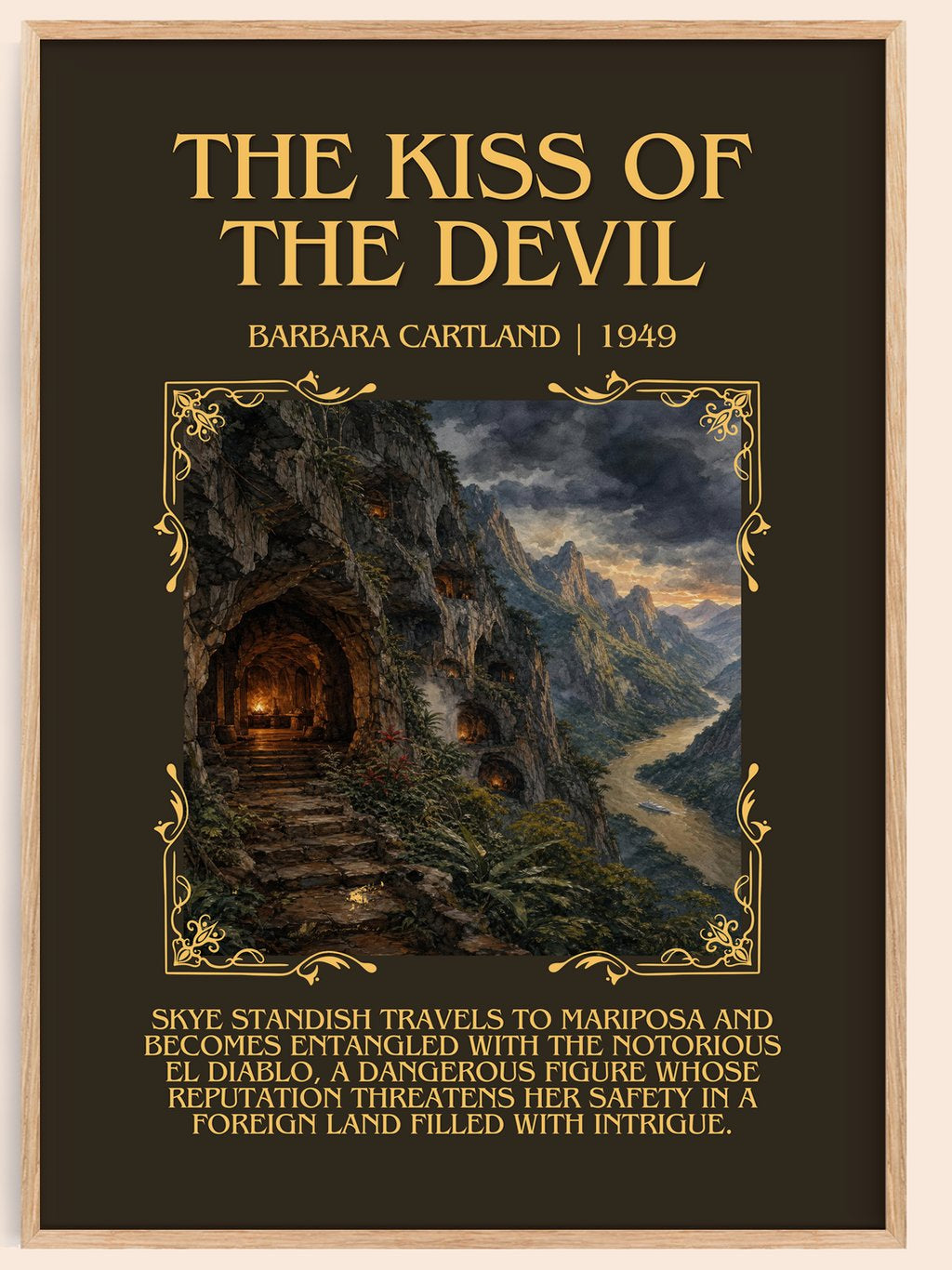 The Kiss Of The Devil Minimalist Book Poster by Barbara Cartland – book poster