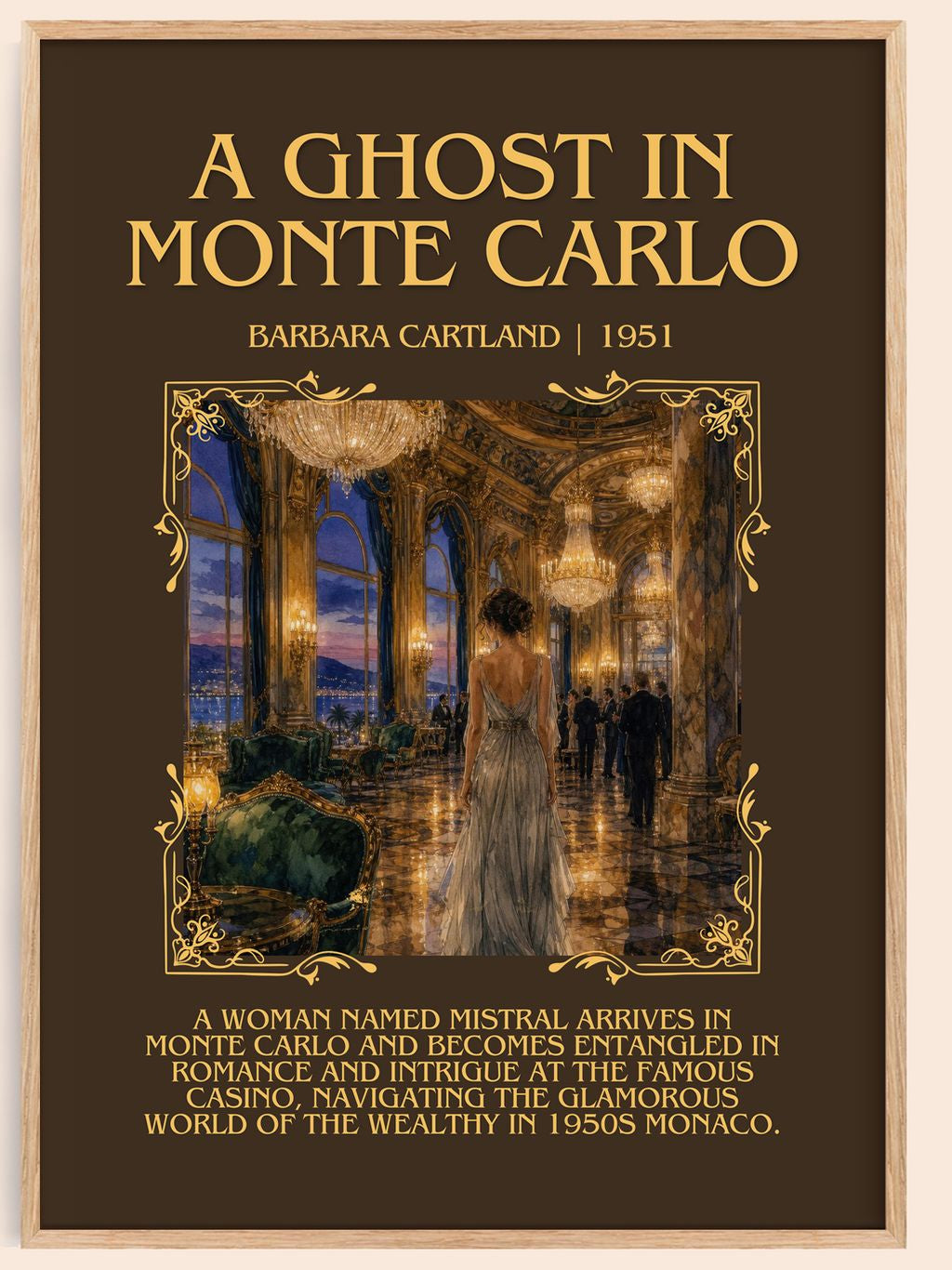 A Ghost In Monte Carlo Minimalist Book Poster by Barbara Cartland – book poster