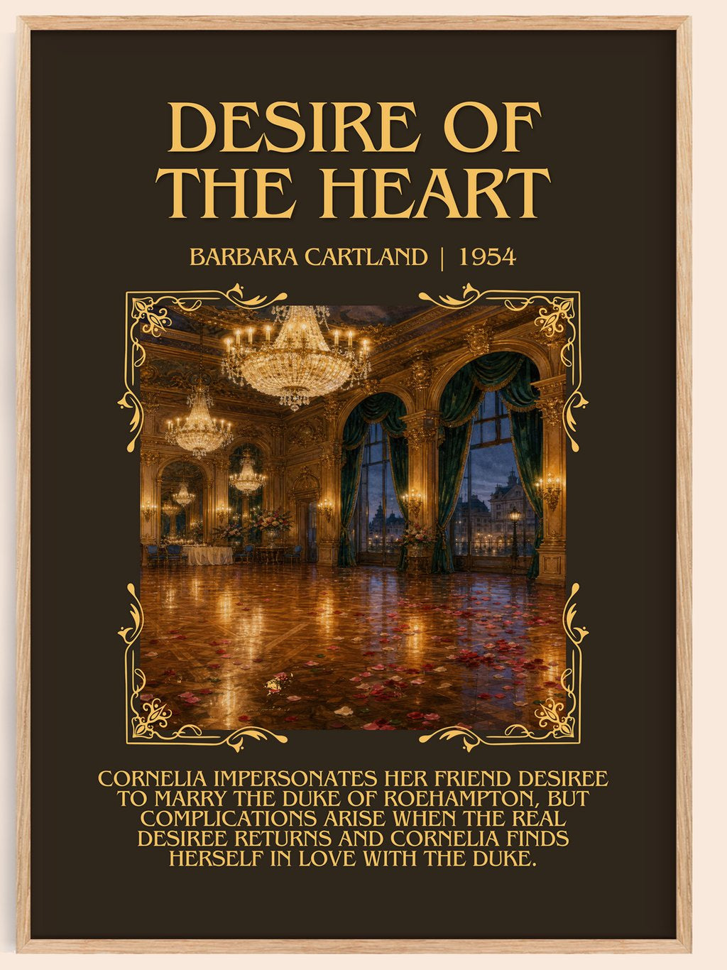 Desire Of The Heart Minimalist Book Poster by Barbara Cartland – book poster