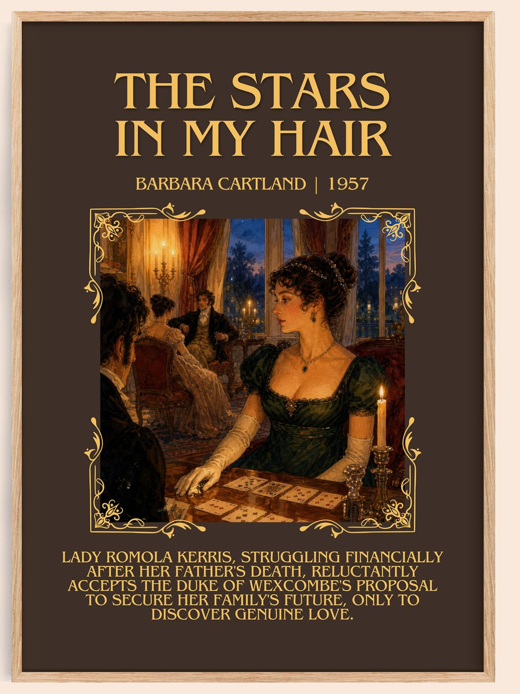 The Stars In My Hair Minimalist Book Poster by Barbara Cartland – book poster