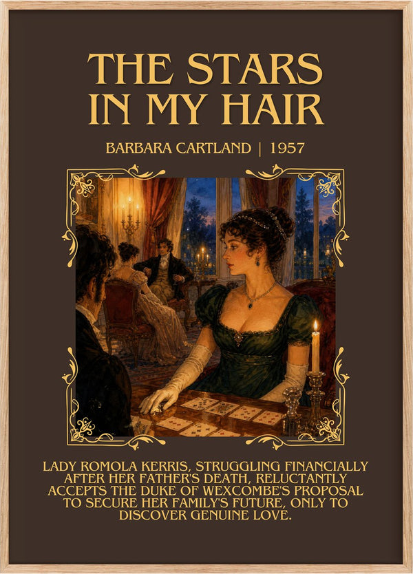 The Stars In My Hair Minimalist Book Poster by Barbara Cartland